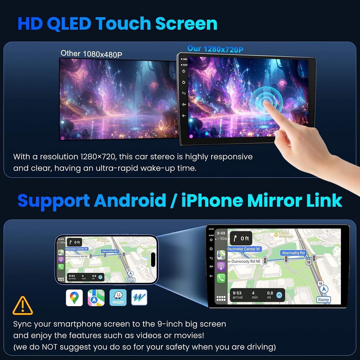 9in 4G+64G Car Stereo CarPlay GPS for 2013-2018 Kia K3 w/WiFi AHD FM/RDS SWC