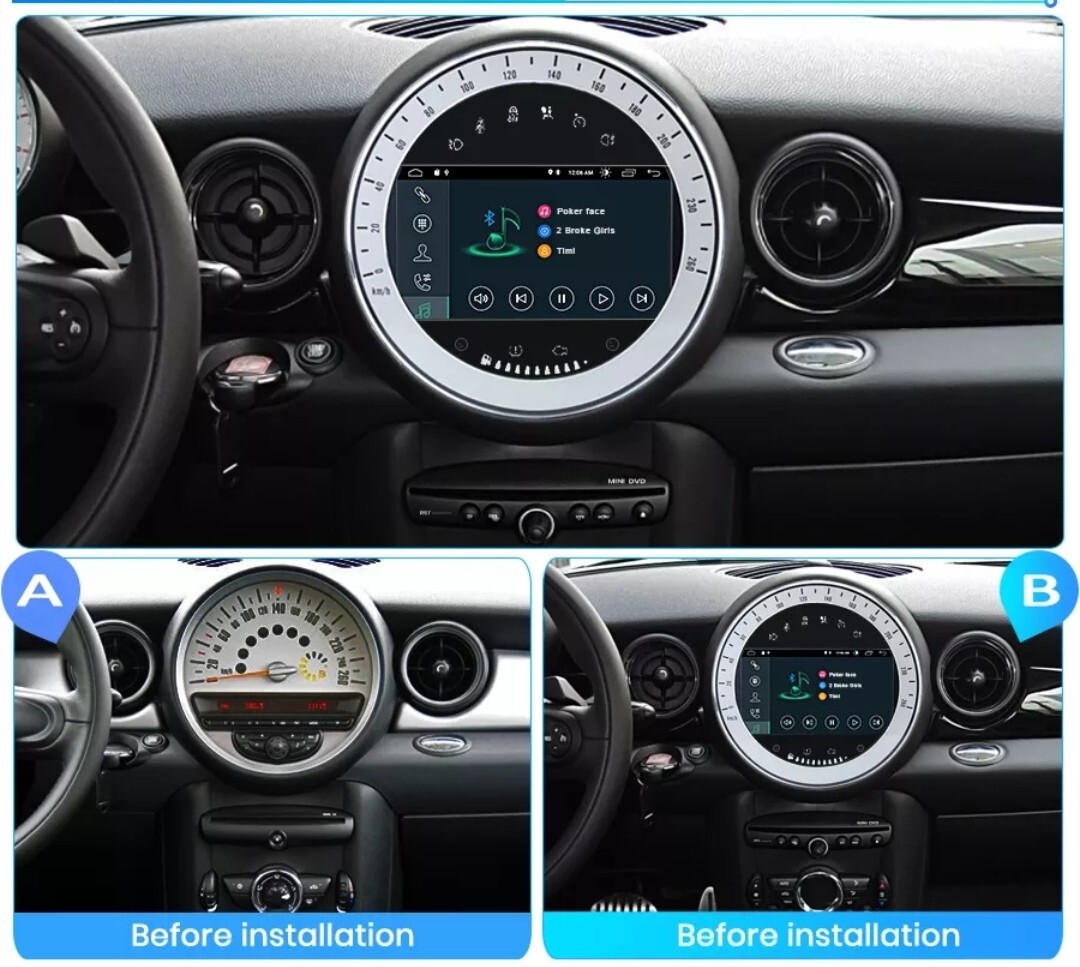 2 DIN RADIO FOR MINI R56 COOPER ONE R60 GPS USB BLUETOOTH 2GB RAM 32GB ROM