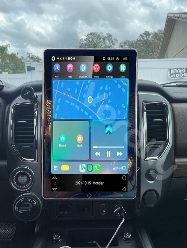 For 2017-2019 Nissan Titan Android 15 Carplay Rotated Car Stereo Radio GPS Navi
