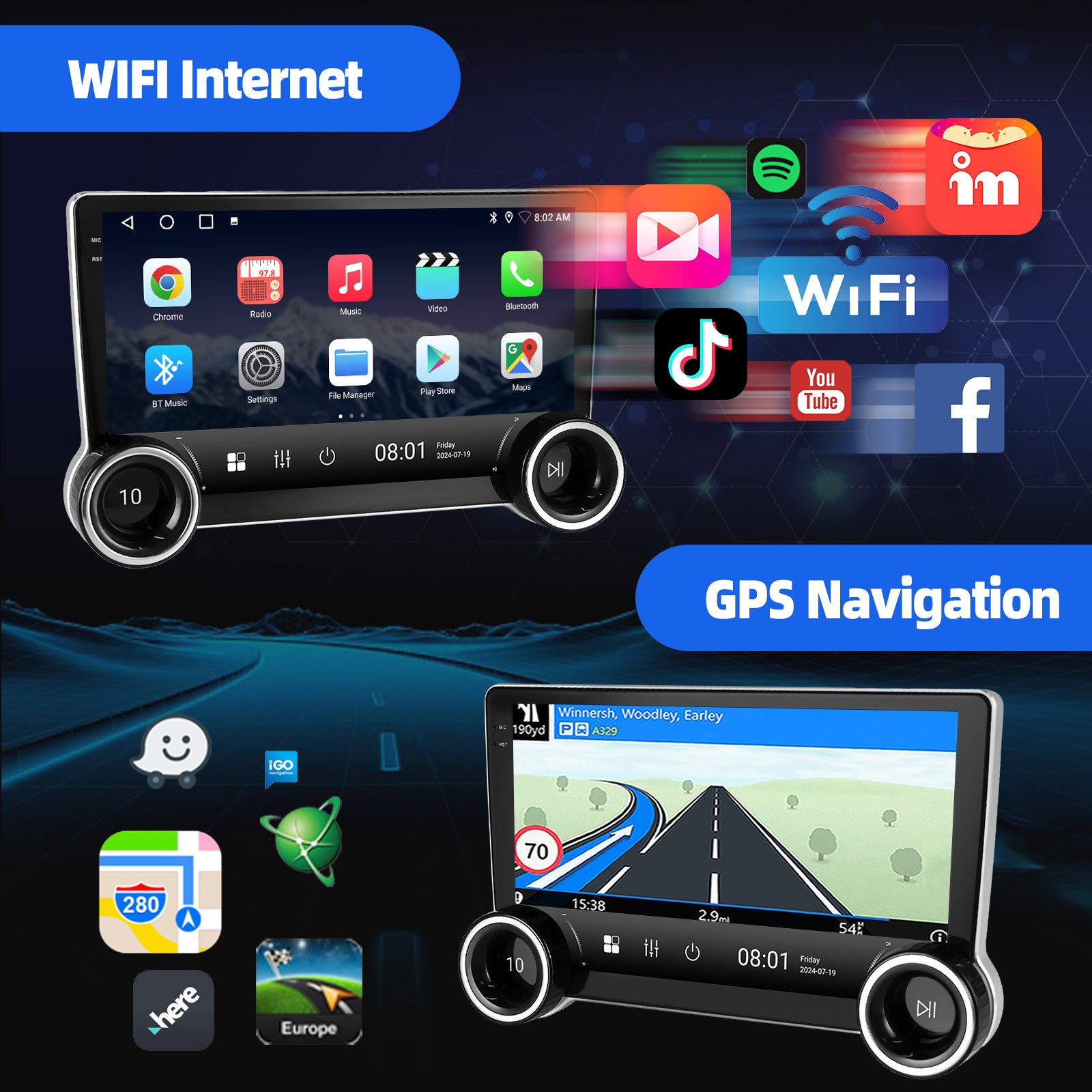 For Acura TSX 2004-2008 Car Stereo Radio Apple Carplay Android 15 GPS Navi AHD