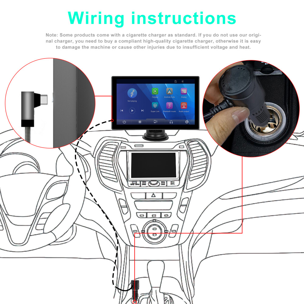 9inch Touch Screen Car Radio Apple CarPlay Android Car Compatible BT5.0 Wireless