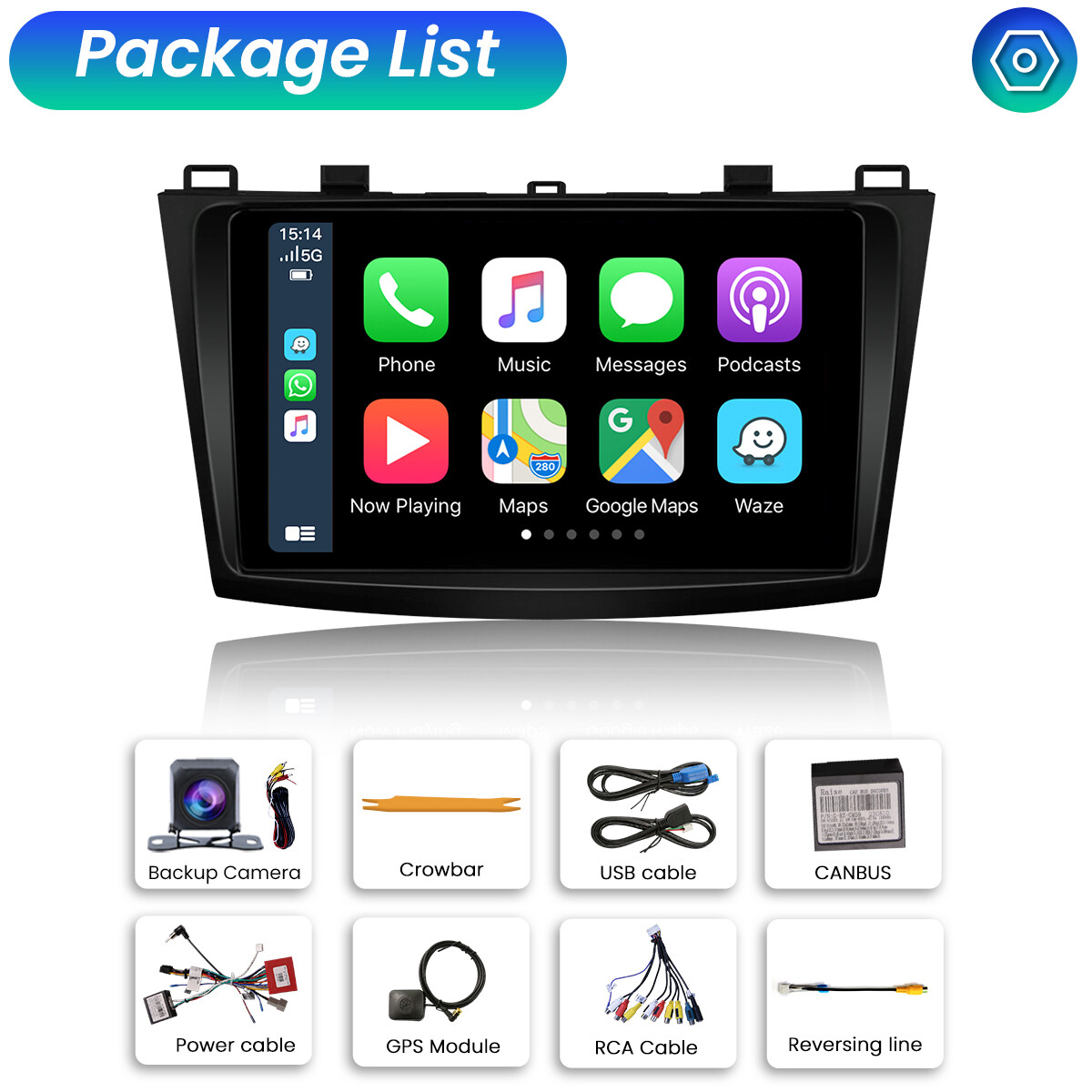 For Mazda 3 2010-2013 Apple Carplay Android 12 Car GPS Navi Stereo Radio WiFi BT