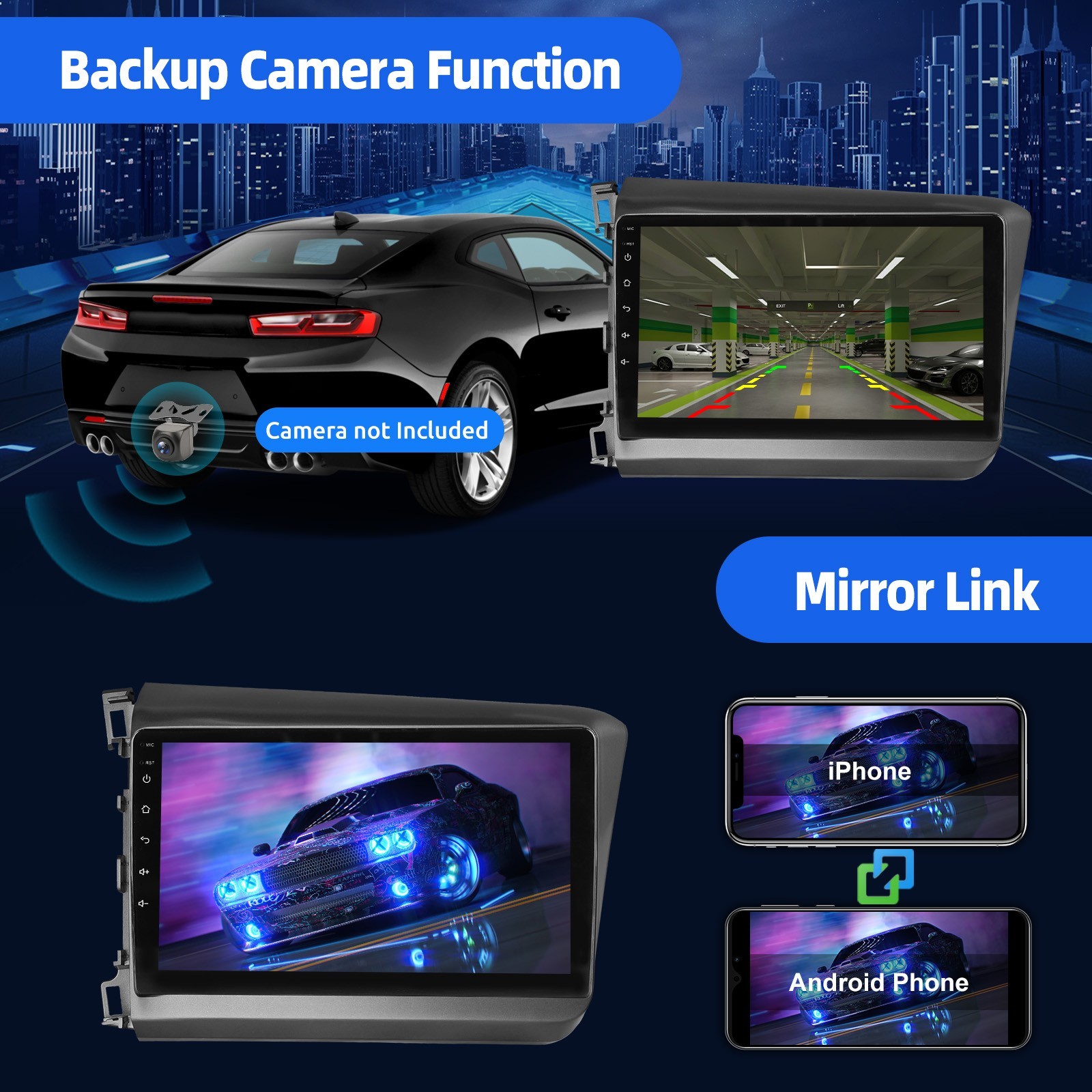 4+64G Apple Carplay For 2012 Honda Civic Android 15.0 Car Stereo Radio GPS NAVI