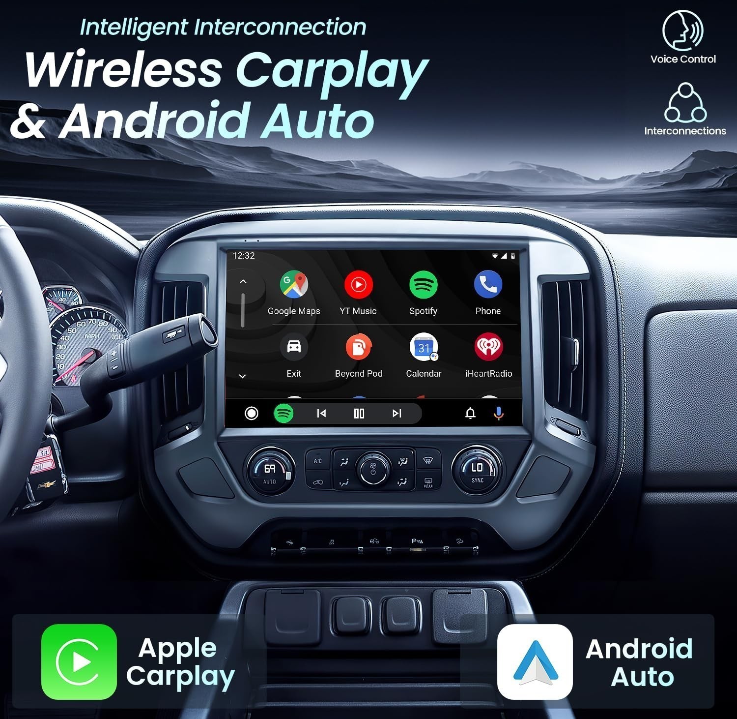For 2014-2018 Chevrolet Silverado CarPlay Android 13 Car Radio Stereo DSP WiFi