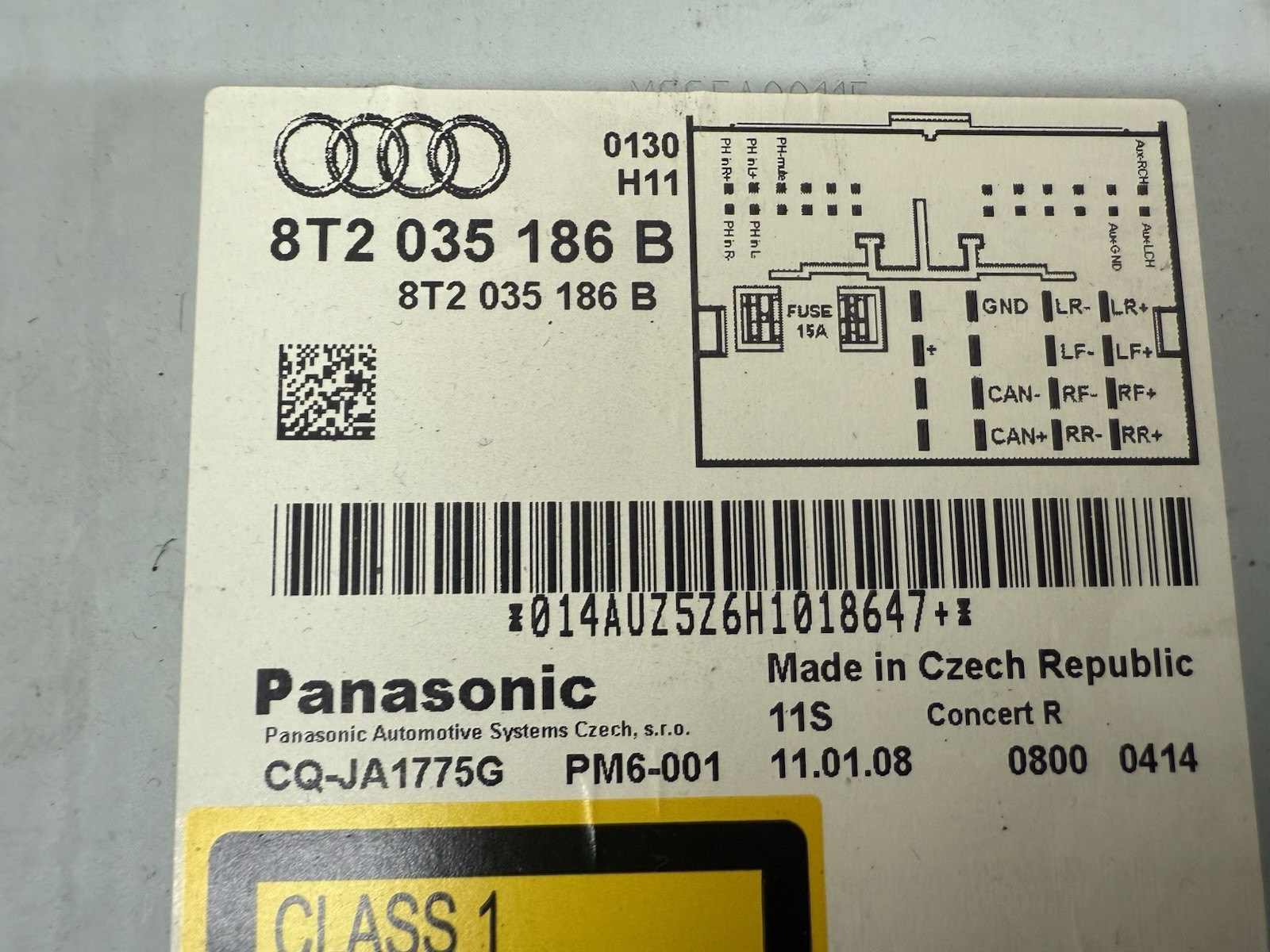 Audi A5 B8 Radio CD Player Head Unit With Hands Free 8T2035186B 2008