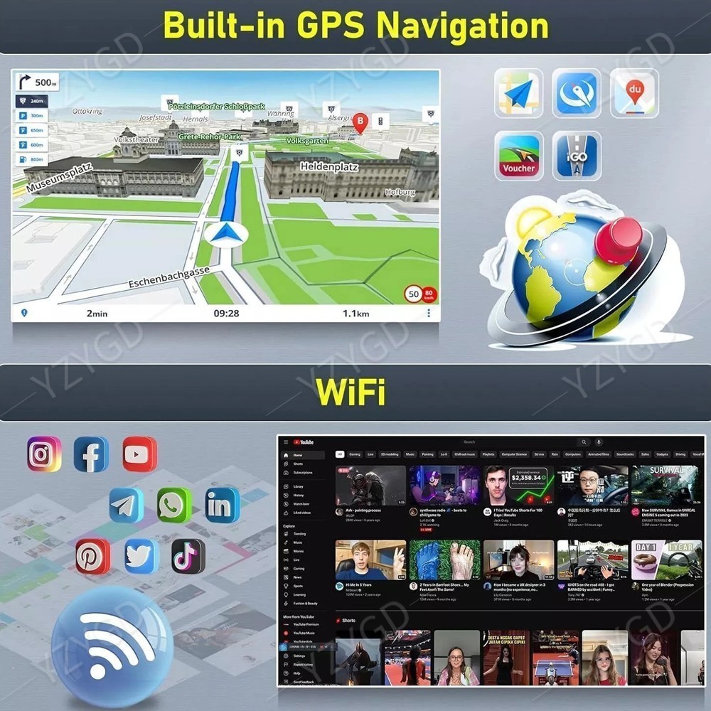 For Dodge Ram 1500 2500 3500 Car Radio Player Screen 2013-2018 Android CarPlay