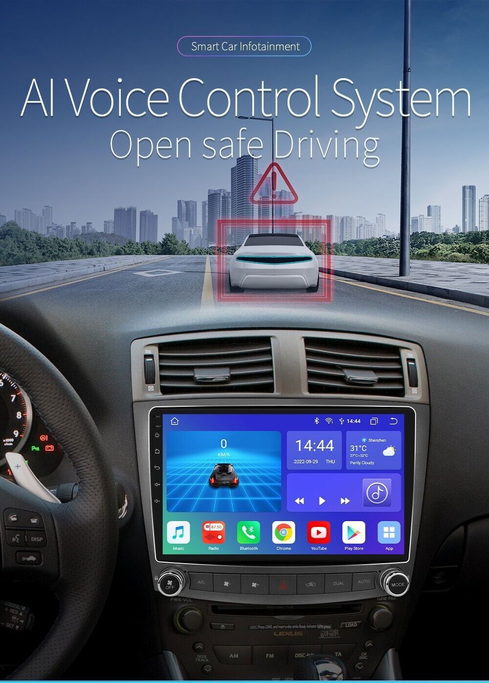 Android 12 8Core Carplay Car Radio Stereo GPS DSP For Lexus IS250 IS350 Headunit