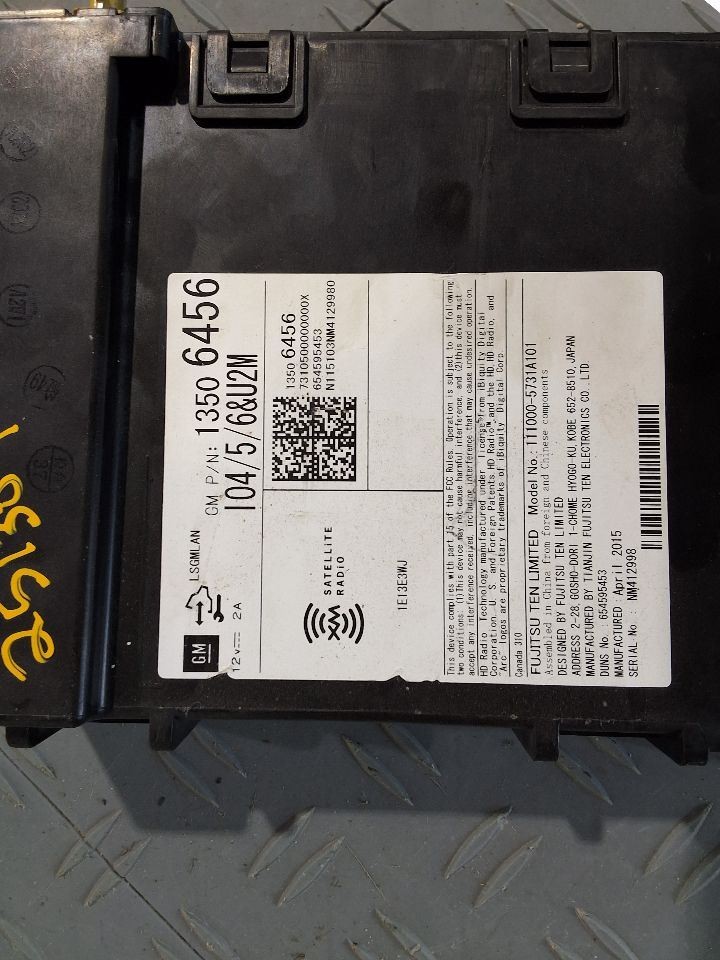 2015 Chevy Tahoe Radio Receiver ID Opt IO5 ID 13506456