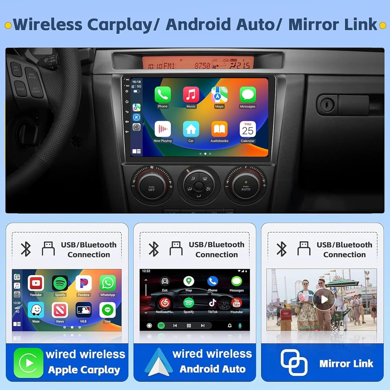 9 inch Car Stereo Video GPS Radio for Mazda 3 2004-2009 +BT Android 13.0 2+32G