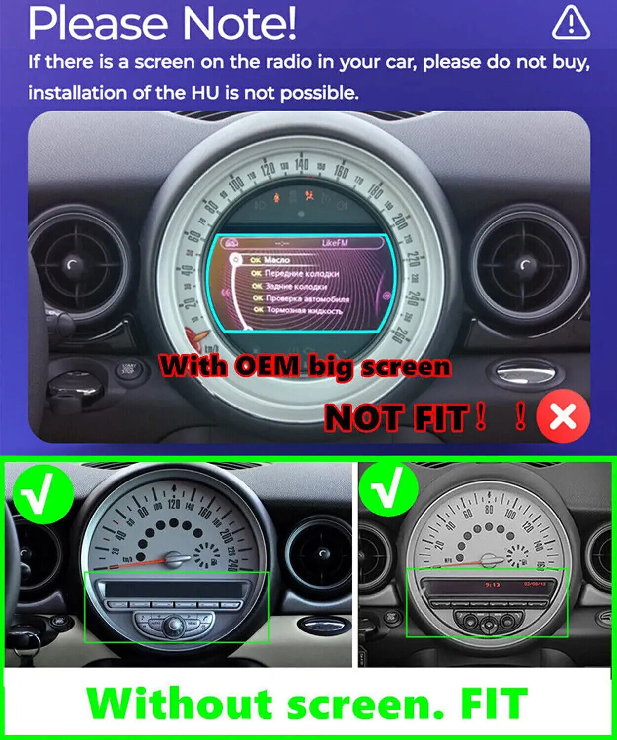 Android 13 Carplay Car Radio Stereo GPS For 2007-2014 BMW Mini Cooper R56 R60