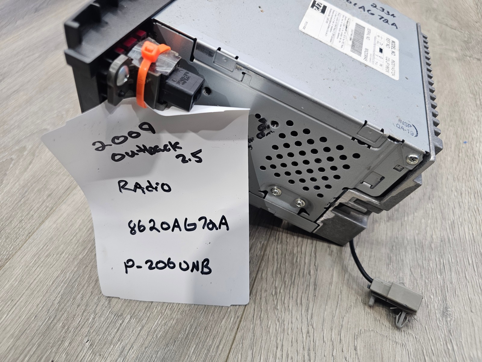 2009 Subaru Legacy outback 2.5 radio assembly 86201AG72A
