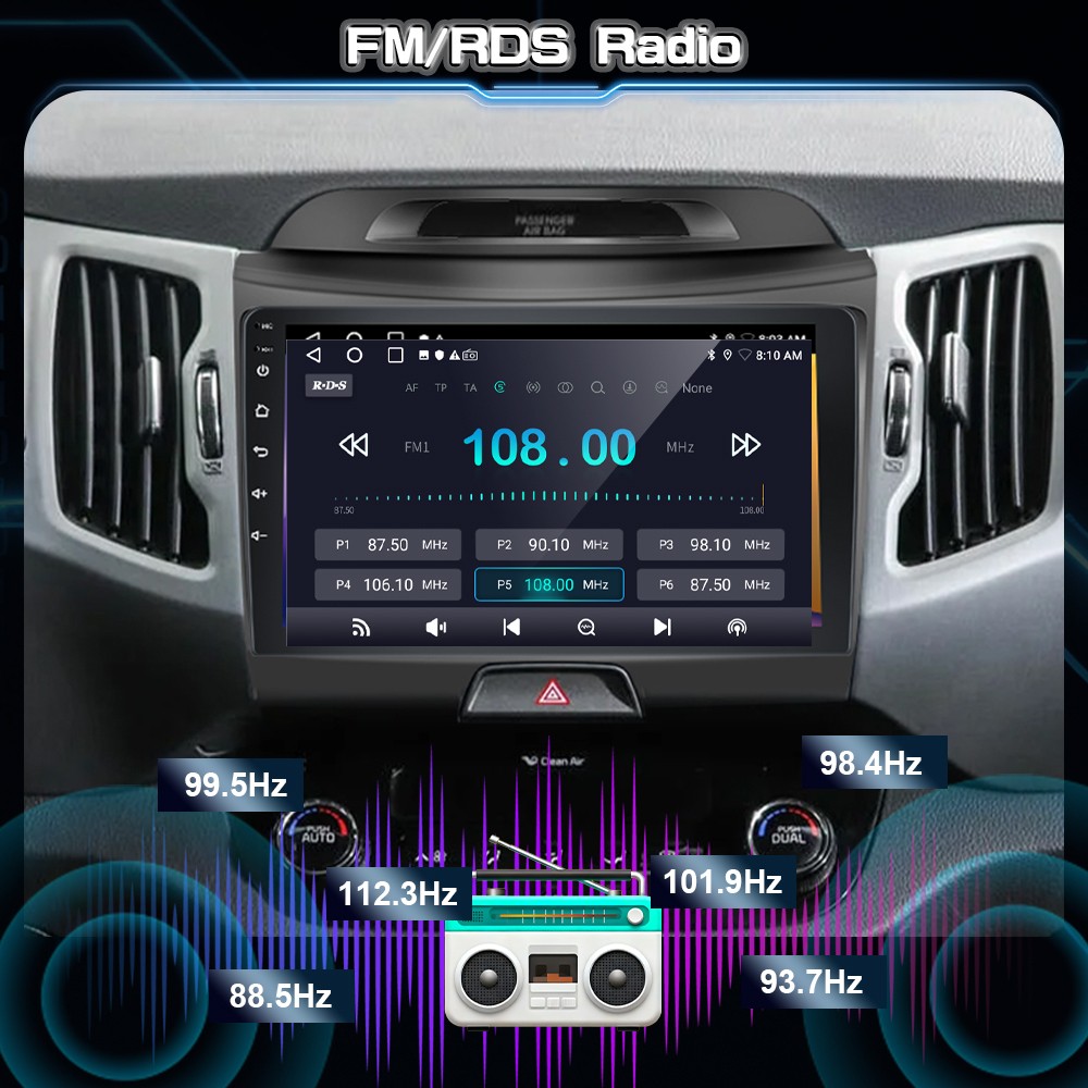 9″ Carplay For Kia SPORTAGE 2010-2016 Android 15 Car Radio 64G GPS Navi DSP WIFI