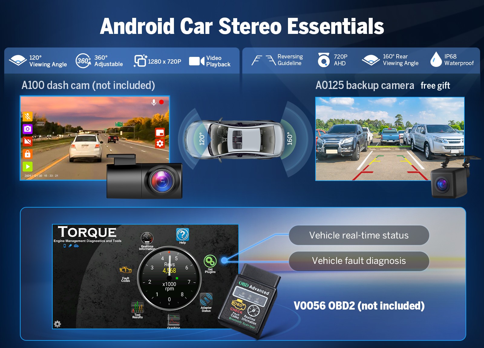 DVR+CAM+10.1″Carplay Android 13 For 2007-2017 Jeep Wrangler JK Radio GPS Navi FM
