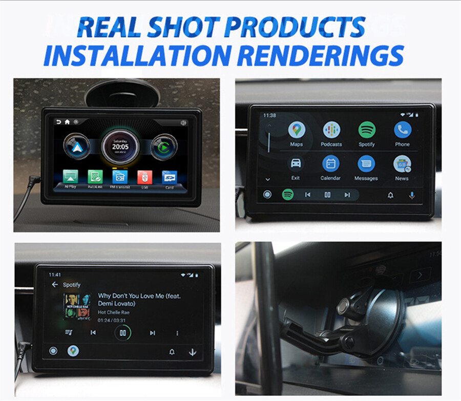 Portable Bluetooth Video MP5 Player 7in Monitor Wireless CarPlay Android Auto