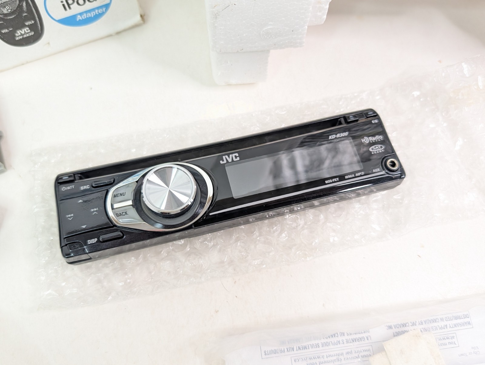 JVC KD-R300 CD MP3 WMA Car Stereo Radio Receiver HD Radio Ready 1 DIN Black