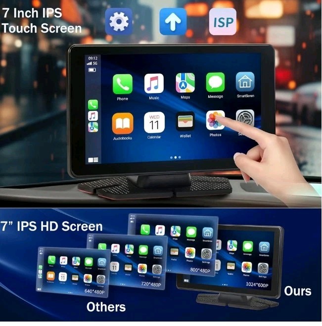 Wireless Apple CarPlay & Android Auto, 7-inch IPS Touchscreen Wireless A-pple Ca