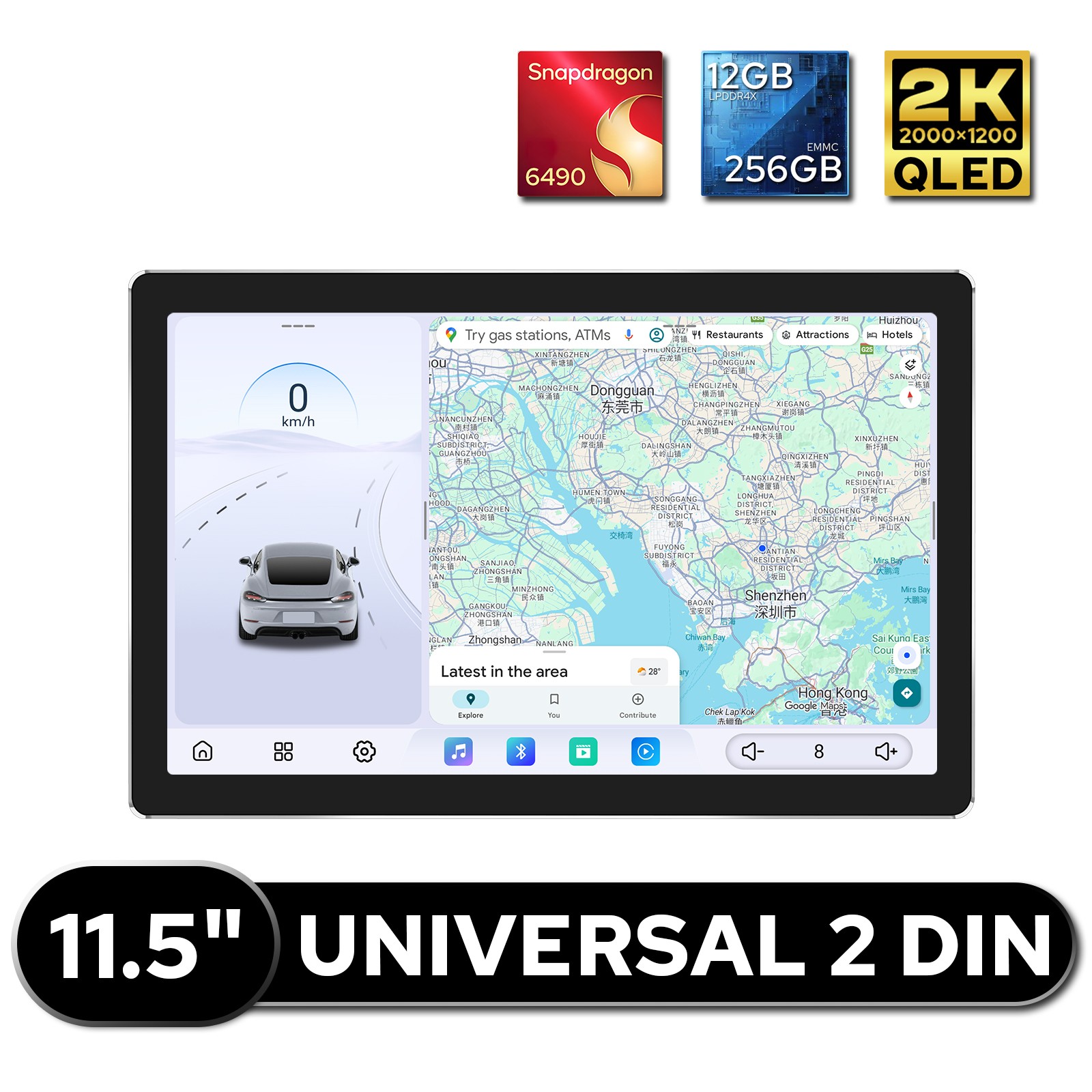 12G RAM 256G ROM HD 11.5 inch Universal Bluetooth Car Stereo Support 360 Cameras