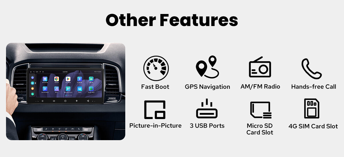 JOYING USA 8.9 in Double Din Android 13 Car Stereo 8+128GB Touchscreen Head Unit
