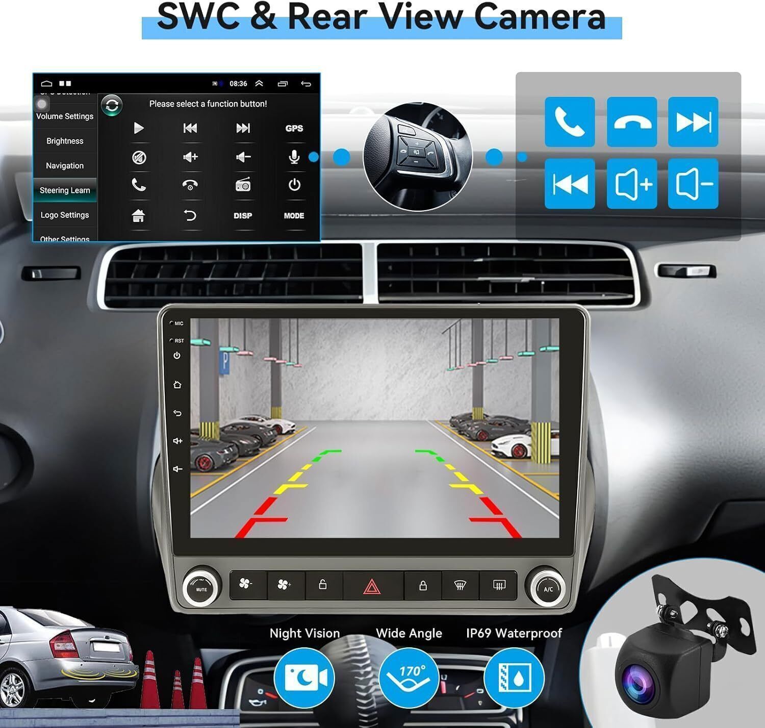 Car GPS DSP WiFi Radio Stereo Carplay Android 13 For Chevrolet Camaro 2010-2015