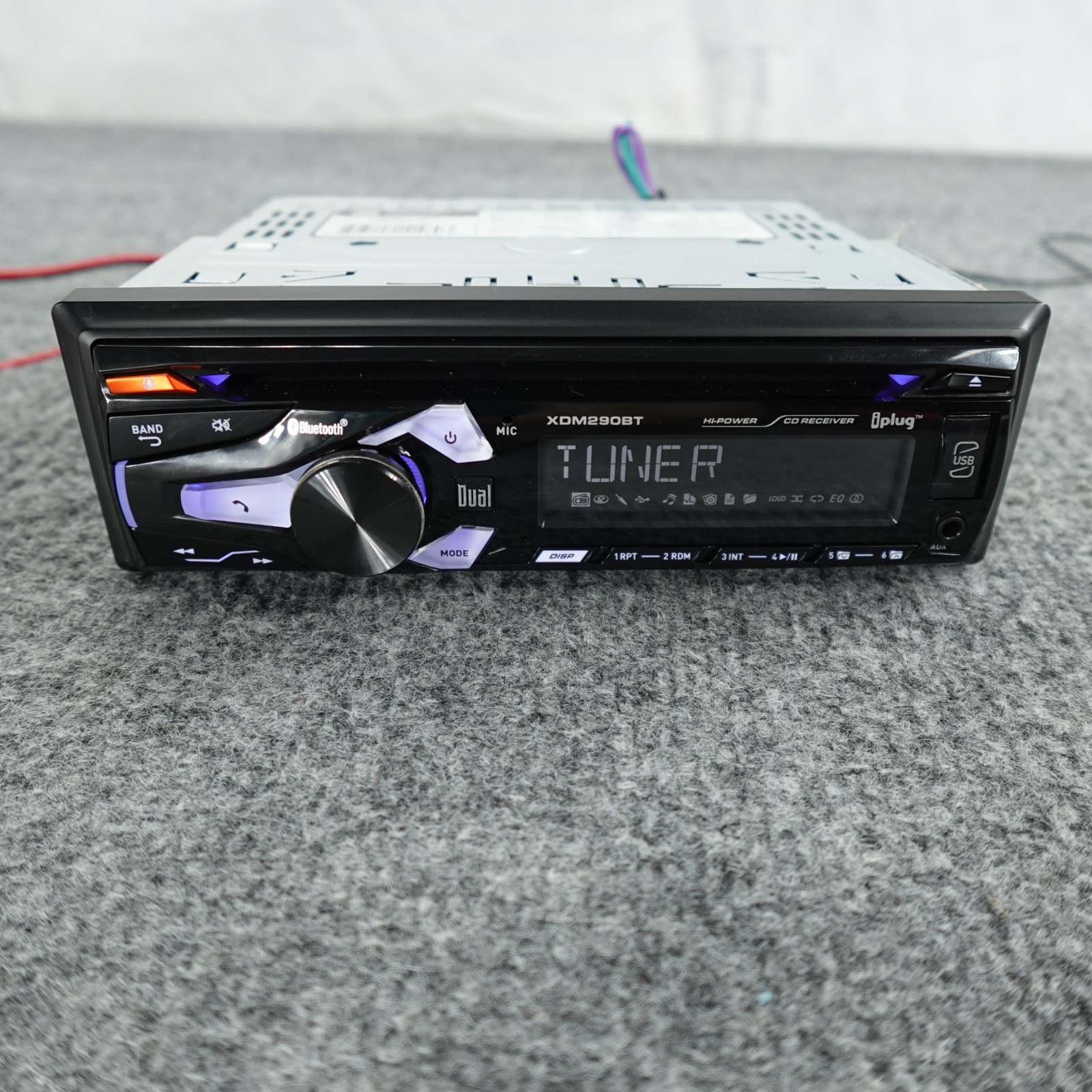Dual Car Stereo XDM290BT CD MP3 Bluetooth USB AUX Receiver Single DIN Black