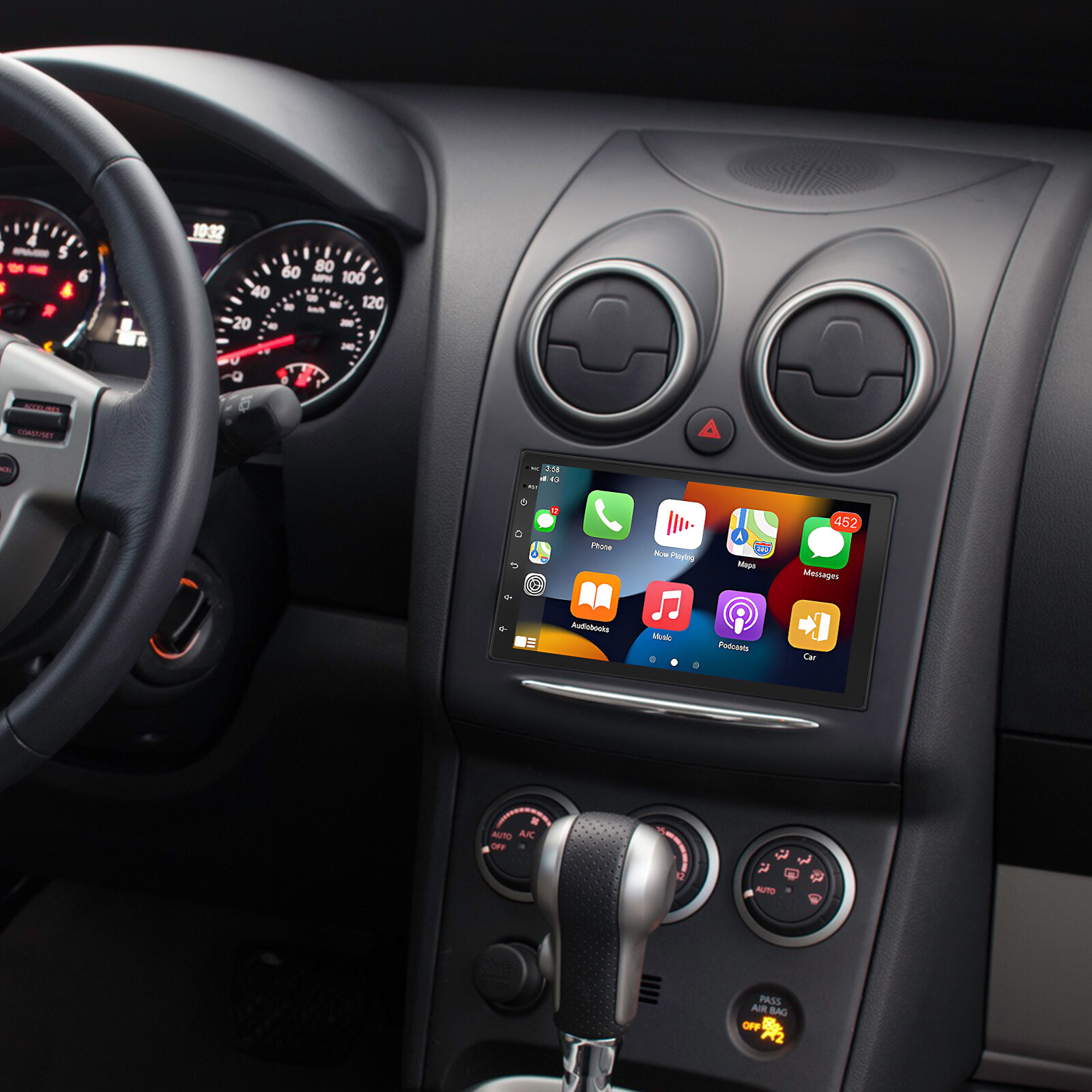 7” Car Stereo Radio Apple CarPlay Touch Screen BT For Nissan Rogue Versa Juke