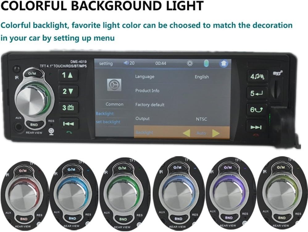 Single Din Car Stereo 4.1″ Touchscreen Bluetooth USB TF RDS Radio + Rear Camera