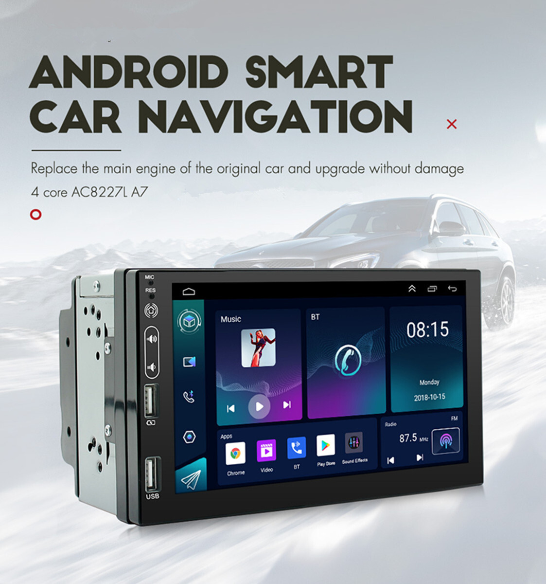 Car Stereo Radio GPS Player Audio Touch Screen 1+16G Mirror Link FM/RDS Video