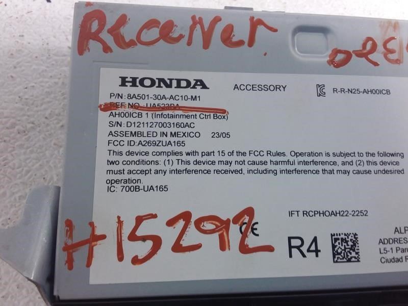 HONDA ACCORD 2023 OEM RADIO RECEIVER OEM ID # 8A50130AAC10-M1