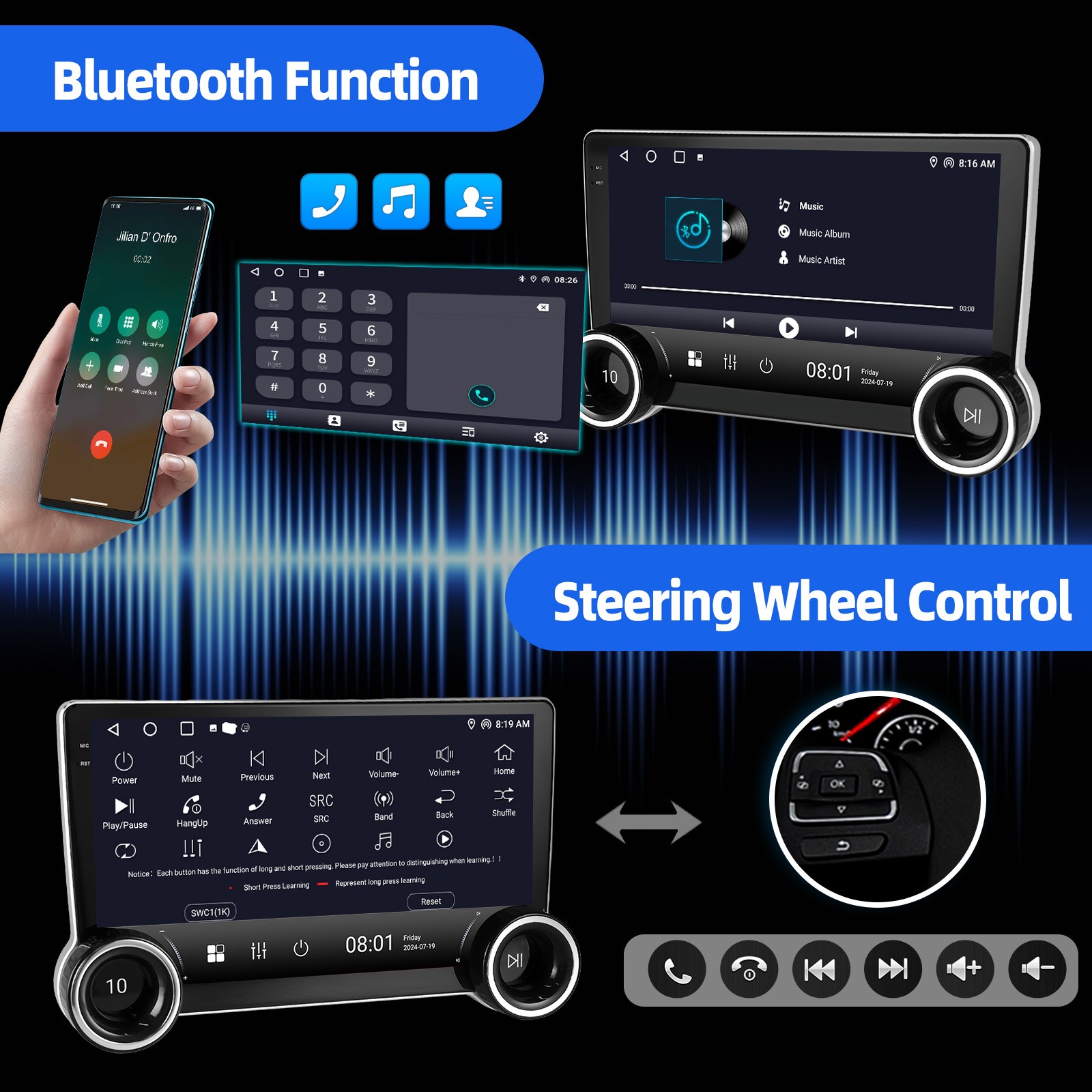 For Acura TSX 2004-2008 Car Stereo Radio Apple Carplay Android 15 GPS Navi AHD