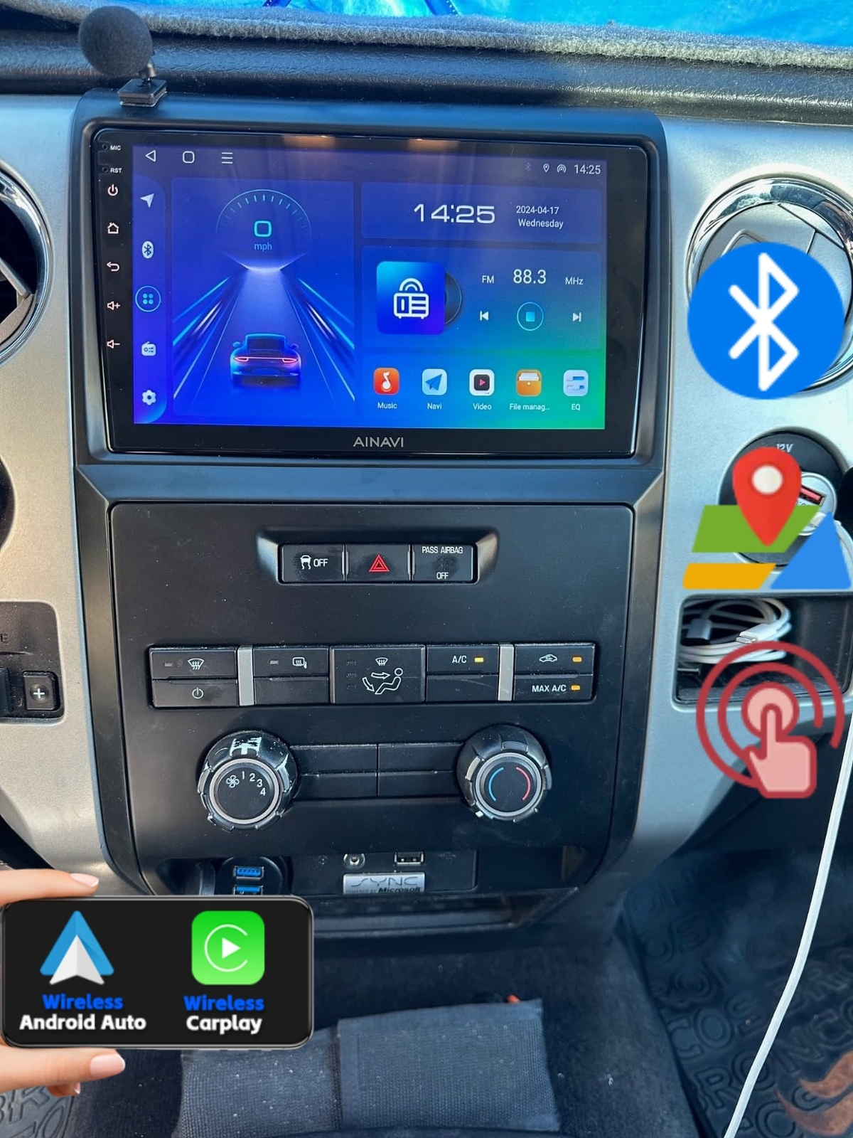 CAR STEREO RADIO FOR FORD F150 2009-2014 F-150 APPLE CARPLAY ANDROID 12 GPS NAVI