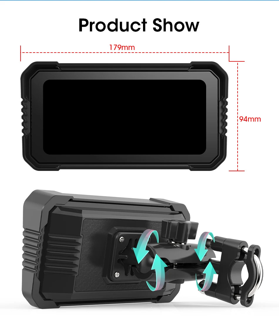 Srnubi 6.25″ Portable CarPlay GPS Digital Moto Dashboard Waterproof Display