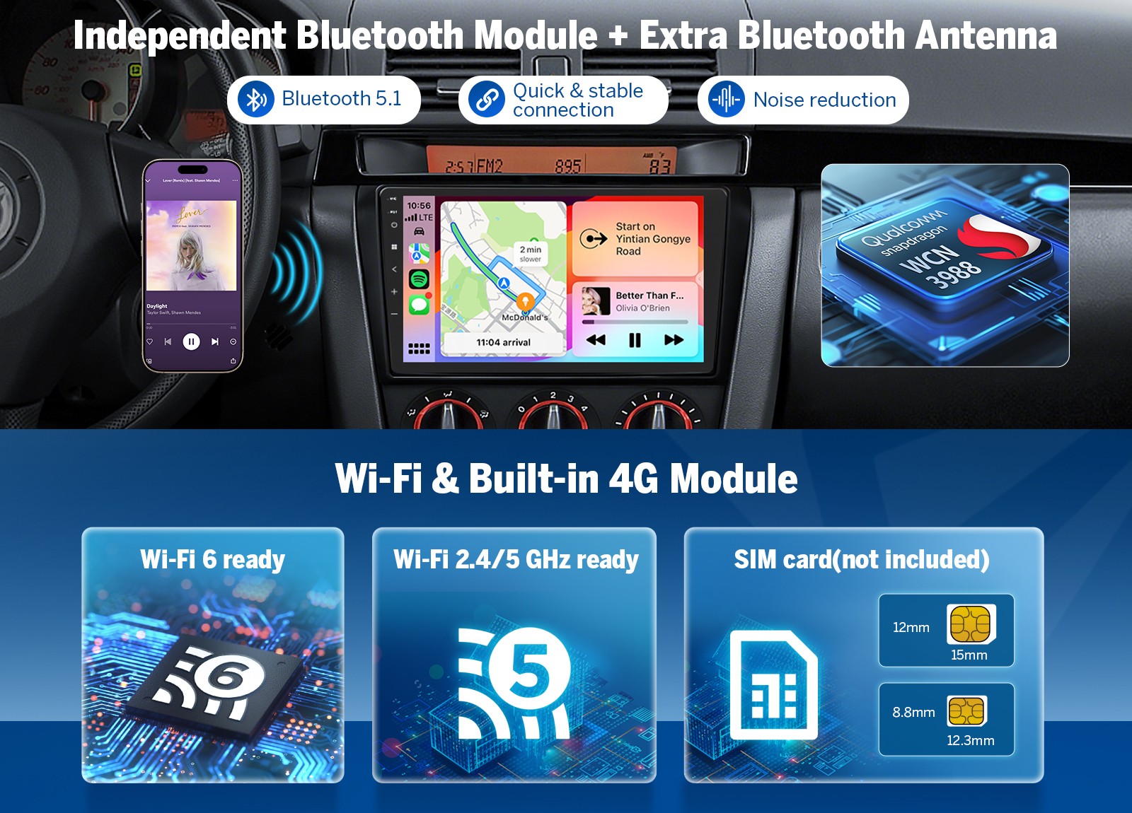 For mazda 3 2004-09 9″ QLED 6+64G Android Car Radio CarPlay GPS Stereo Head Unit