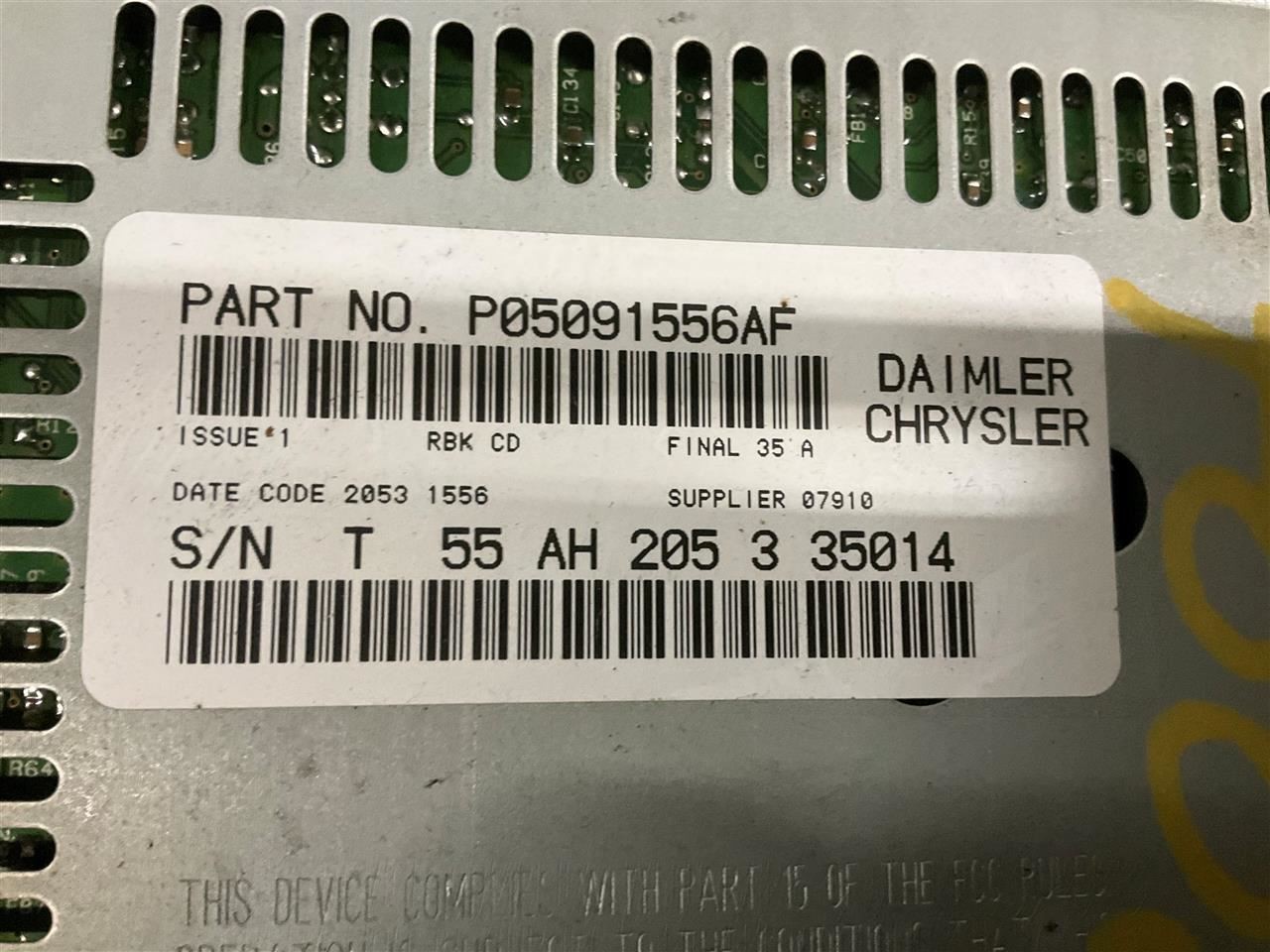 Audio Equipment Radio Receiver Radio ID Rbk Fits 02-07 CARAVAN 2243540