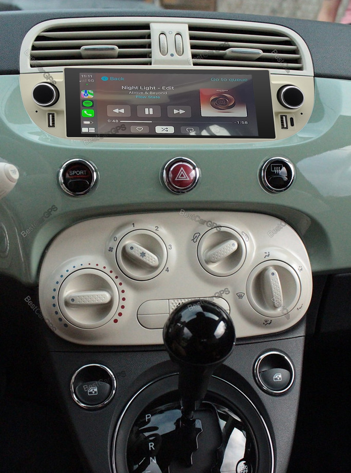 32G For Fiat 500 2009-2015 Carplay Android 15 Car Stereo Radio GPS Navi BT +CAM