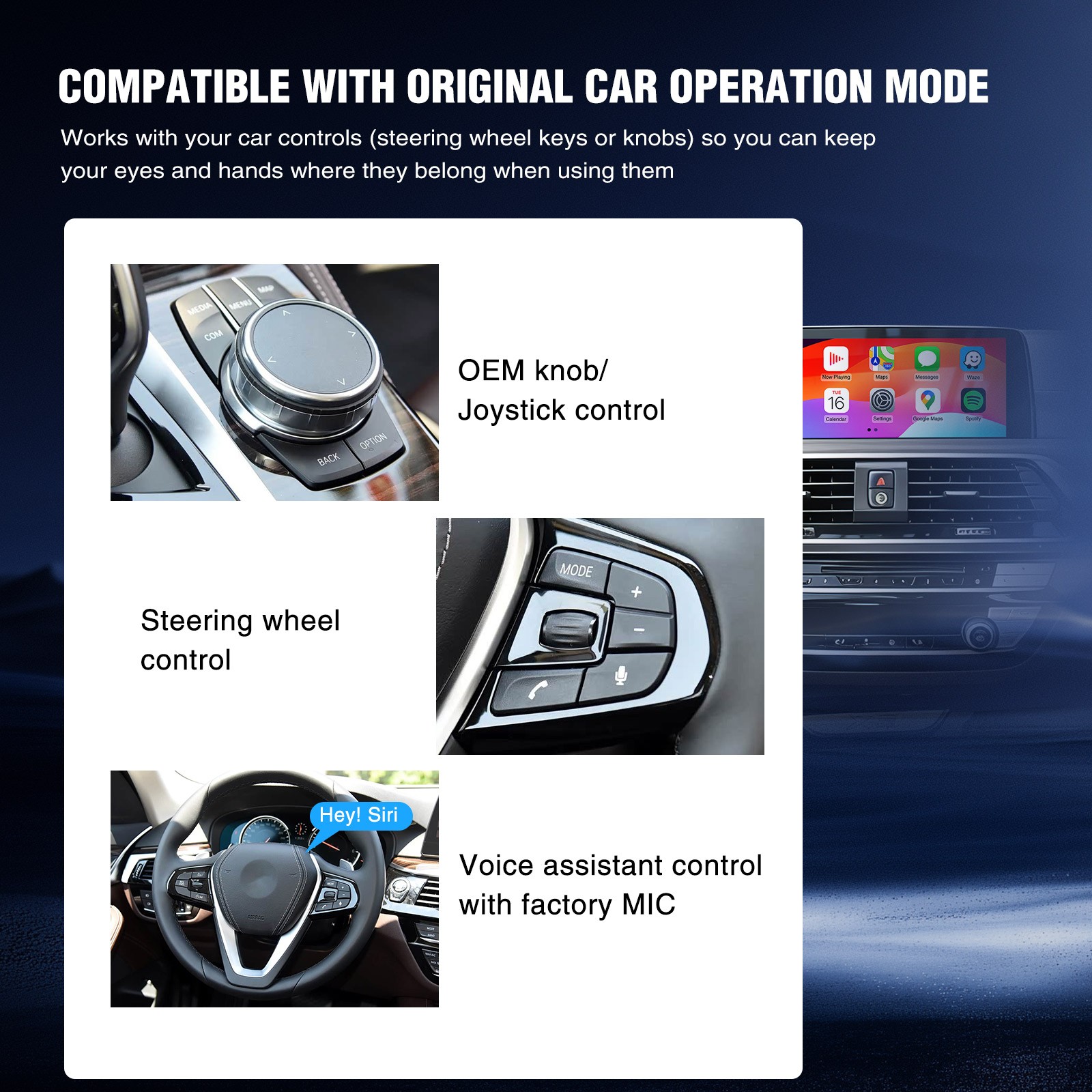 Wireless CarPlay & Android Auto Decoder Box AI Box Multimedia Player For BMW EVO