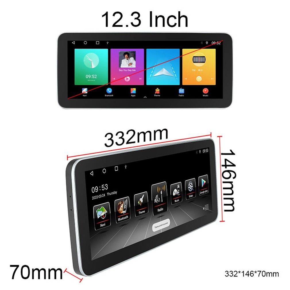 12.3 Inch Android 10.0 Car Stereo GPS Navigation Wireless Carplay Video Player