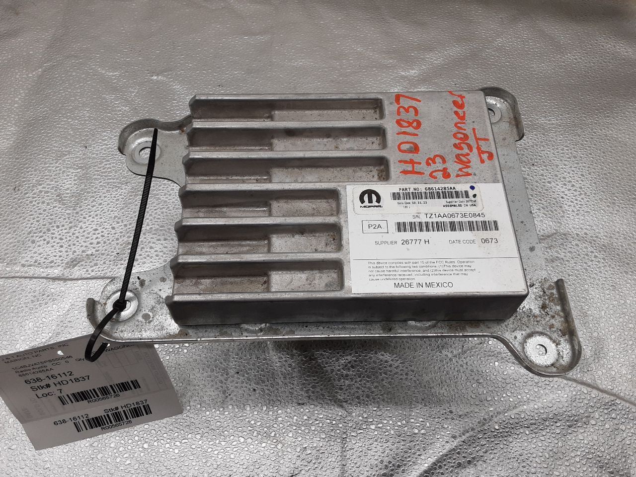 2022-2024 JEEP GRAND WAGONEER AUDIO SOUND SYSTEM AMPLIFIER MODULE 68614285AA