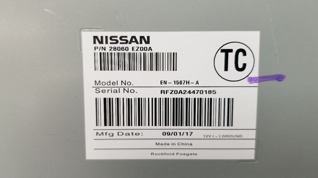 18 NISSAN TITAN RADIO AUDIO AMPLIFIER CREW CAB 28060EZ00A