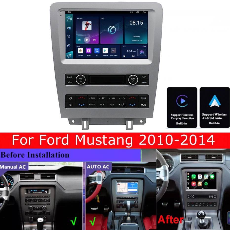 For 2010-2014 Ford Mustang 9″ Android 15 Carplay Car Stereo Radio GPS ISP Screen