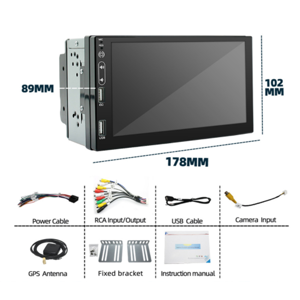 Car Stereo Radio GPS Player Audio Touch Screen 1+16G Mirror Link FM/RDS Video
