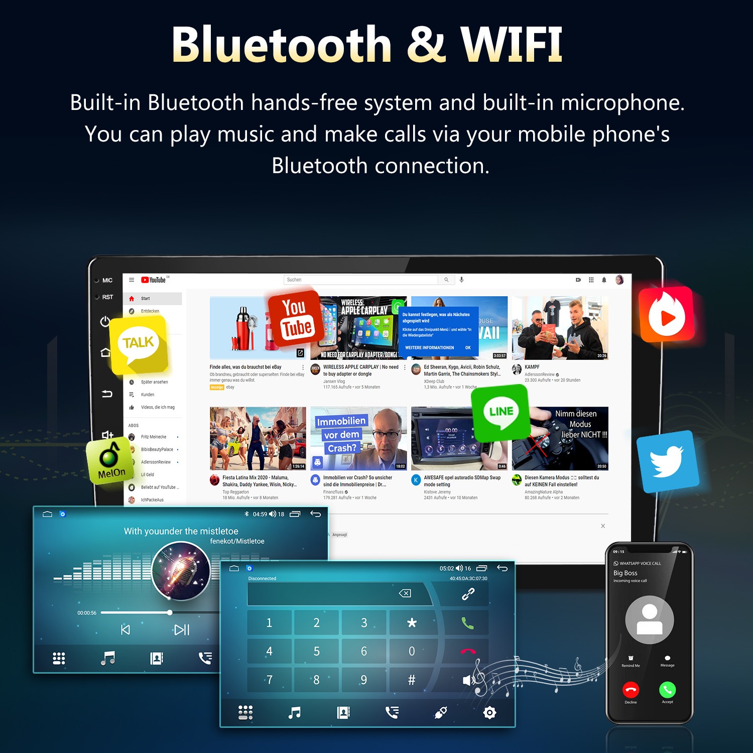 For Honda Civic 2012-2015 4+64G Android15 Carplay Car Stereo Radio GPS Navi WiFi