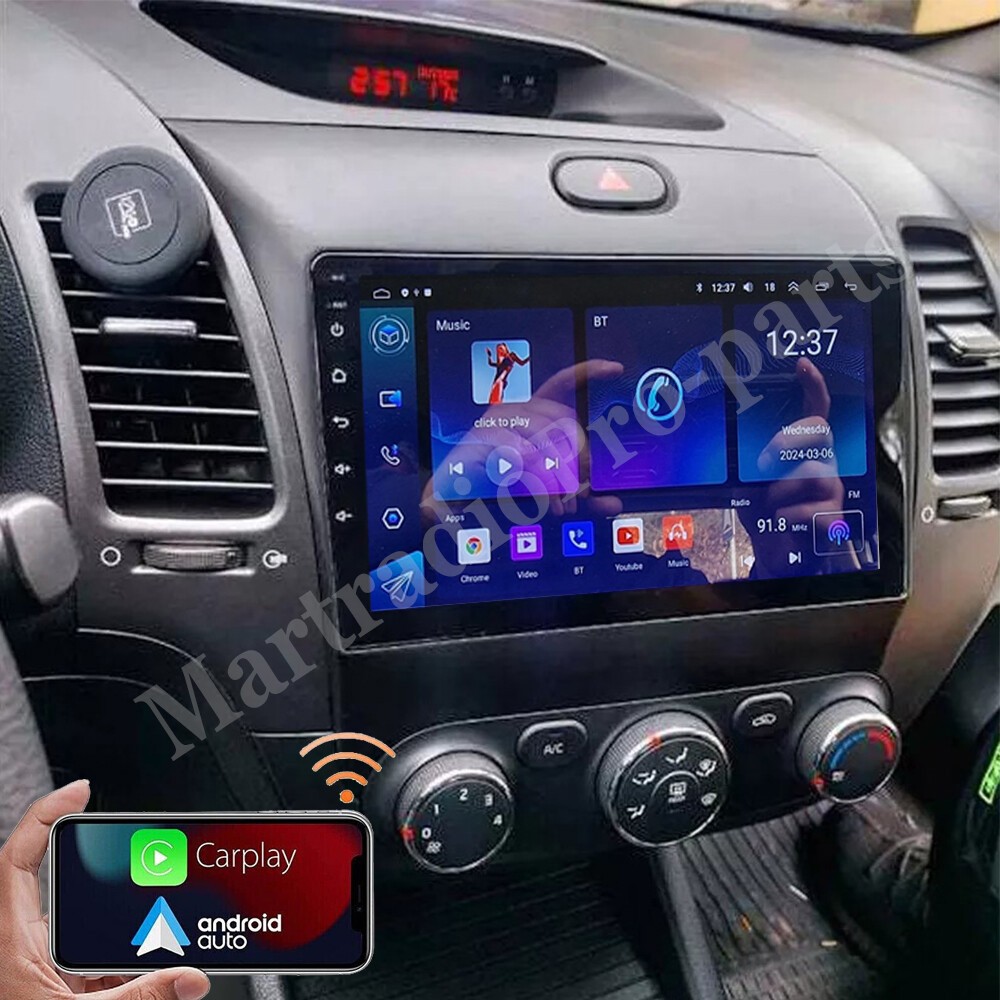 Para Kia Forte 2013-2018 9″ Android 14 Car Radio Navi Stereo Apple Carplay