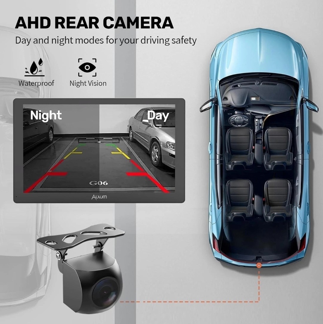 Alxum Wireless CarPlay Display Android Auto 9 inch HD Backup Camera SK6901 NEW