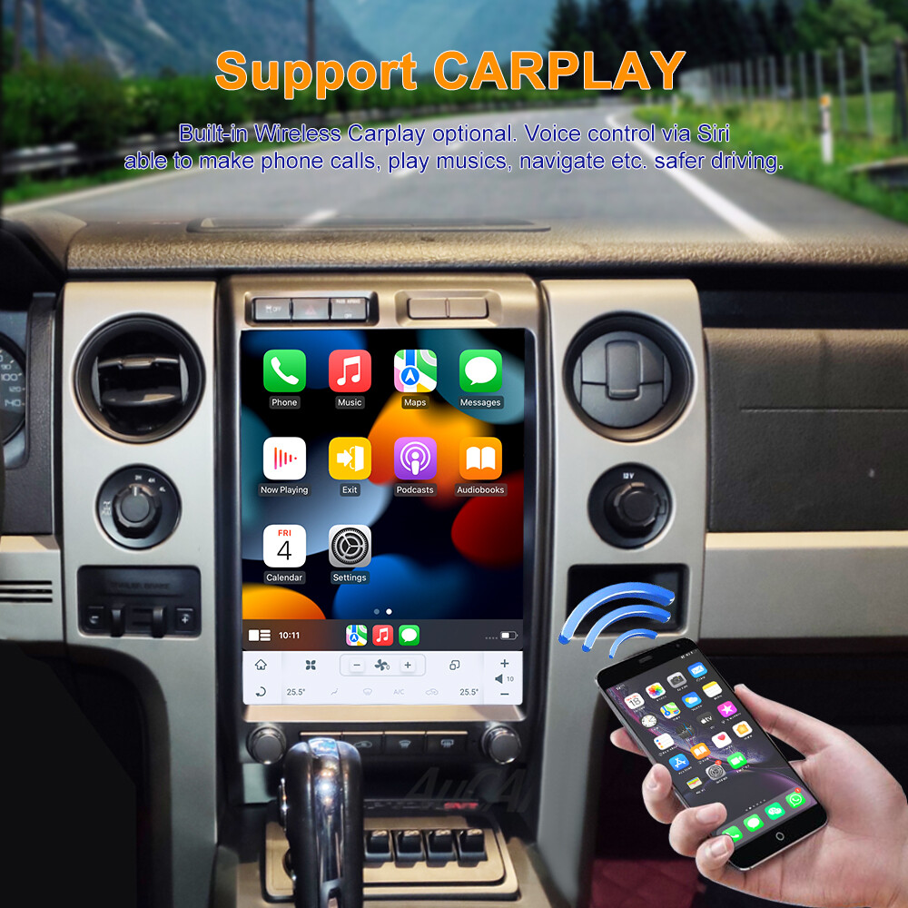 Carplay Car Stereo 13”Tesla Style Touch Screen For Ford F-150 2009-2012 Car GPS