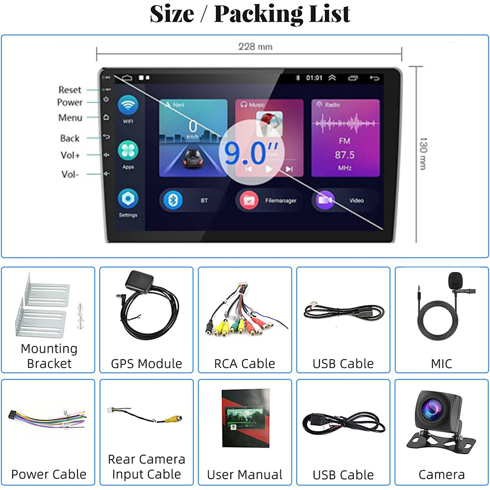 For 2007-2011 TOYOTA CAMRY 9″ Carplay Android 15 Car Stereo Radio GPS Navi 2+64G