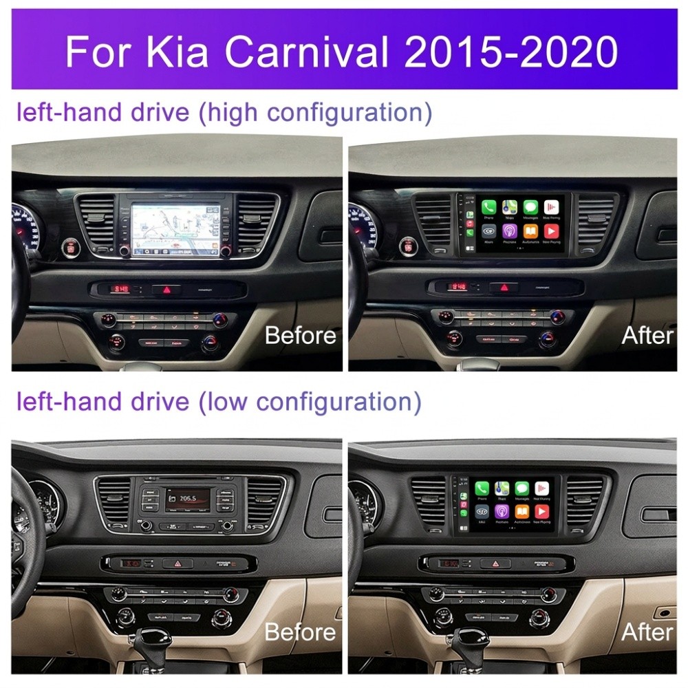 6+128GB For Kia Carnival Sedona 2015-2020 Car Stereo Radio Android15 Carplay GPS