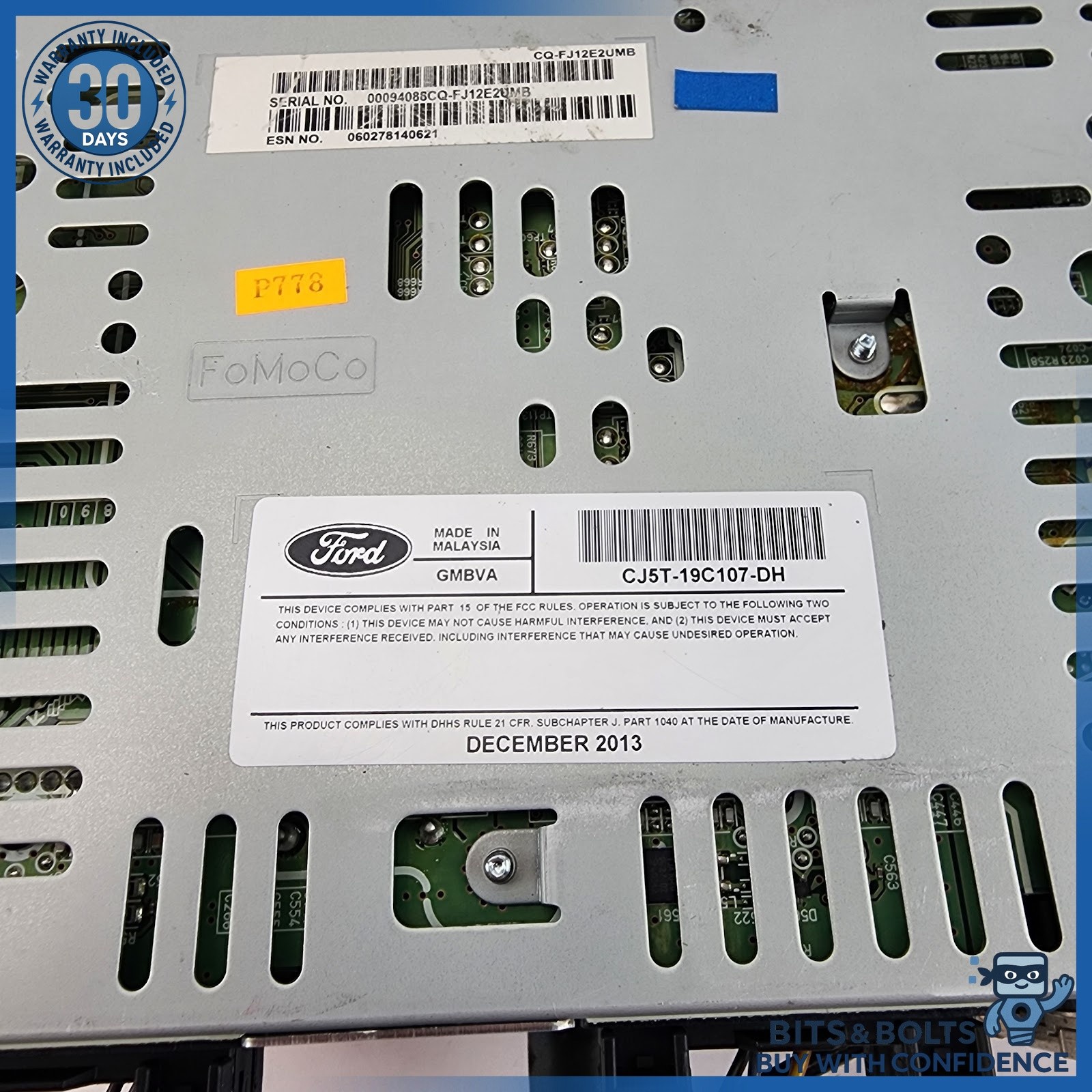 2013-2015 Ford Escape AM/FM MP3 Radio Receiver OEM CJ5T-19C107-DH