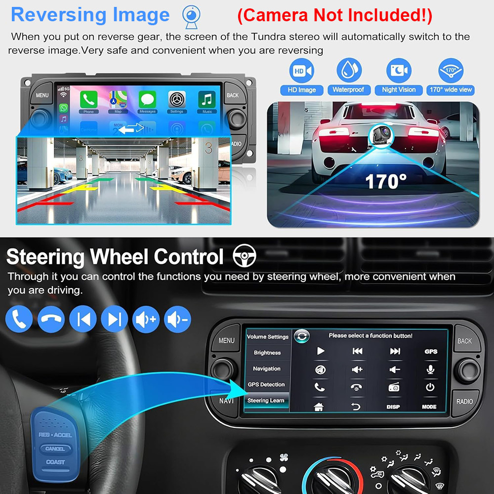 For 2003-2006 Jeep Wrangler 6.86″ Android 13 Carplay Car Stereo Radio GPS Navi
