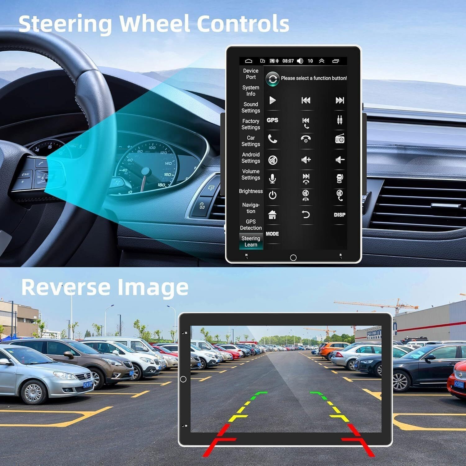 For 1997-2004 Ford F150 Double Din Radio Rotated Android 14 Stereo CarPlay GPS