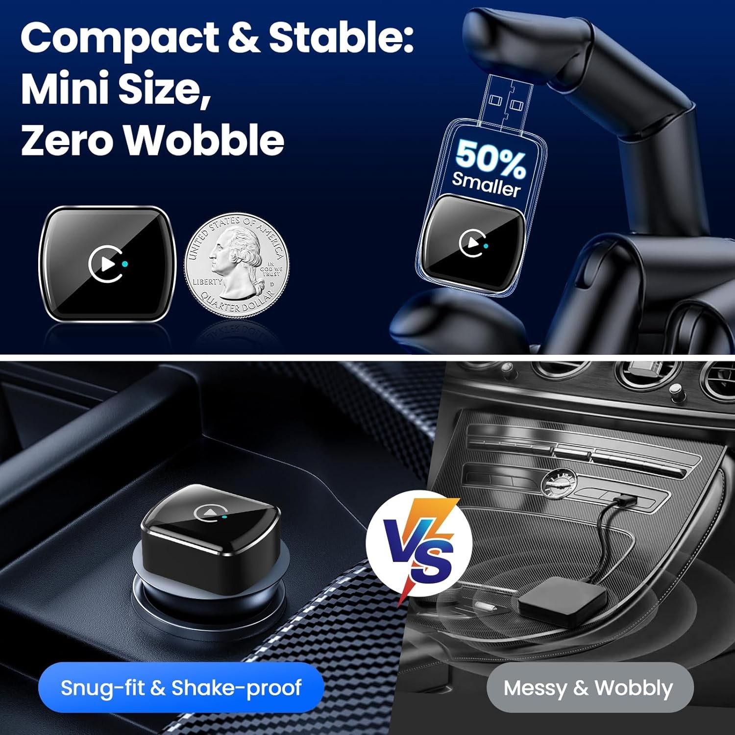 USB Wireless CarPlay Adapter For iPhone Apple Wireless Dongle Plug ＆ Play
